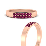 Load image into Gallery viewer, two-line-round-pink-sapphire-band-ring-in-rose-gold-FD11382BGSADRPIANGLE3-0.25CT-NL-RG