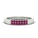 Load image into Gallery viewer, two-line-round-pink-sapphire-band-ring-in-white-gold-FD11382BGSADRPI-0.25CT-NL-WG