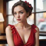 Load image into Gallery viewer, two-round-cut-diamond-pendant-in-rose-gold-fdpd11022-model-nl-rg