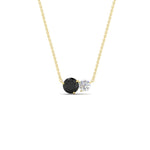 Load image into Gallery viewer, two-round-cut-diamond-pendant-with-black-diamond-in-FDPD11022GBLACK-NL-YG