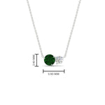 Load image into Gallery viewer, two-round-cut-diamond-pendant-with-emerald-in-FDPD11022GEMGR-NL-WG