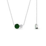 Load image into Gallery viewer, two-round-cut-diamond-pendant-with-emerald-in-FDPD11022GEMGR-NL-WG