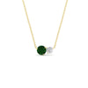 Load image into Gallery viewer, two-round-cut-diamond-pendant-with-emerald-in-FDPD11022GEMGR-NL-YG