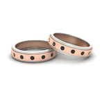 Load image into Gallery viewer, two-tone-bezel-set-couples-black-diamond-wedding-band-in-rose-gold-FD11141BGBLACK-NL-RG.jpg