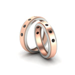 Load image into Gallery viewer, two-tone-bezel-set-couples-black-diamond-wedding-band-in-rose-gold-FD11141BGBLACK-NL-RG.jpg