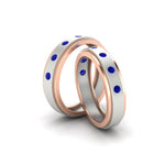 Load image into Gallery viewer, two-tone-bezel-set-couples-sapphire-wedding-band-in-white-gold-FD11141BGSABL-NL-WG.jpg