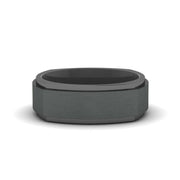 Two Tone Brushed Mens Wedding Ring