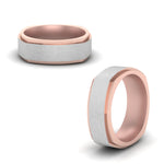 Load image into Gallery viewer, two-tone-brushed-comfort-fit-band-in-rose-gold-fdm8575angle1-nl-rg