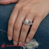 Load image into Gallery viewer, Cushion Lab Grown Two Tone Celtic Bridal Ring Set