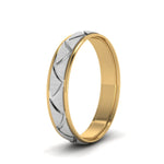 Load image into Gallery viewer, two-tone-engraved-wedding-band-in-14K-yellow-gold-FDLWM1200BANGLE2-NL-YG