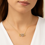 Load image into Gallery viewer, two-tone-infinity-pendant-necklace-in-14k-yellow-gold-fdpd11206-Model