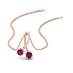 Load image into Gallery viewer, twogether-2-stone-diamond-ribbon-pendant-with-pink-sapphire-in-rose-gold-FDPD11486GSADRPI-NL-RG