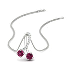 Load image into Gallery viewer, twogether-2-stone-diamond-ribbon-pendant-with-pink-sapphire-in-white-gold-FDPD11486GSADRPI-NL-WG