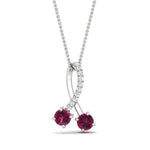 Load image into Gallery viewer, twogether-2-stone-diamond-ribbon-pendant-with-pink-sapphire-in-white-gold-FDPD11486GSADRPIANGLE1-NL-WG