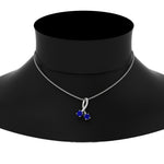 Load image into Gallery viewer, twogether-2-stone-diamond-ribbon-pendant-with-sapphire-in-white-gold-FDPD11486GSABLNECK-NL-WG