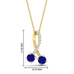 Load image into Gallery viewer, twogether-2-stone-diamond-ribbon-pendant-with-sapphire-in-yellow-gold-FDPD11486GSABLANGLE1-NL-YG-HW