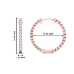 Load image into Gallery viewer, U Prong Diamond Hoop Earring