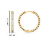 Load image into Gallery viewer, u-prong-hoop-diamond-earring-in-yellow-gold-FD-EAR10803ANGLE3-NL-YG