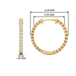 Load image into Gallery viewer, U Prong Diamond Hoop Earring