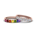 Load image into Gallery viewer, U Prong Lesbian Rainbow Wedding Band