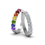 Load image into Gallery viewer, U Prong Lesbian Rainbow Wedding Band