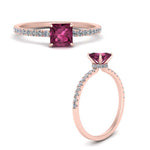 Load image into Gallery viewer, underhalo-princess-cut-pink-sapphire-engagement-ring-in-rose-gold-FD9168PRRGSADRPI-NL-RG-GS.jpg