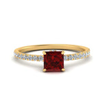 Load image into Gallery viewer, underhalo-princess-cut-ruby-engagement-ring-in-yellow-gold-FD9168PRRGRUDR-NL-YG-GS.jpg