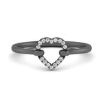Load image into Gallery viewer, unique-heart-diamond-promise-ring-in-black-gold-FD10548R-NL-BG