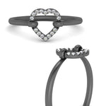 Load image into Gallery viewer, unique-heart-diamond-promise-ring-in-black-gold-FD10548R-NL-BG