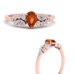 Load image into Gallery viewer, unique-pear-cluster-bezel-orange-sapphire-engagement-ring-in-rose-gold-FDENS3110PERGSAOR-NL-RG.jpg