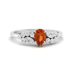 Load image into Gallery viewer, unique-pear-cluster-bezel-orange-sapphire-engagement-ring-in-white-gold-FDENS3110PERGSAOR-NL-WG.jpg