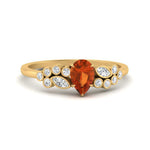 Load image into Gallery viewer, unique-pear-cluster-bezel-orange-sapphire-engagement-ring-in-yellow-gold-FDENS3110PERGSAOR-NL-YG.jpg