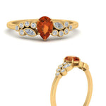 Load image into Gallery viewer, unique-pear-cluster-bezel-orange-sapphire-engagement-ring-in-yellow-gold-FDENS3110PERGSAOR-NL-YG.jpg