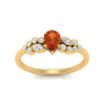 Load image into Gallery viewer, unique-pear-cluster-bezel-orange-sapphire-engagement-ring-in-yellow-gold-FDENS3110PERGSAOR-NL-YG.jpg