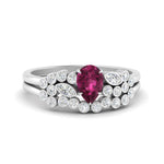 Load image into Gallery viewer, unique-pear-cluster-bezel-pink-sapphire-bridal-ring-set-in-white-gold-FDENS3110PEGSADRPI-NL-WG.jpg