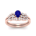 Load image into Gallery viewer, unique-pear-cluster-bezel-sapphire-bridal-ring-set-in-rose-gold-FDENS3110PEGSABL-NL-RG.jpg
