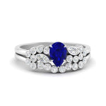 Load image into Gallery viewer, unique-pear-cluster-bezel-sapphire-bridal-ring-set-in-white-gold-FDENS3110PEGSABL-NL-WG.jpg