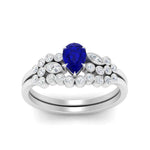 Load image into Gallery viewer, unique-pear-cluster-bezel-sapphire-bridal-ring-set-in-white-gold-FDENS3110PEGSABL-NL-WG.jpg