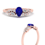 Load image into Gallery viewer, unique-pear-cluster-bezel-sapphire-engagement-ring-in-rose-gold-FDENS3110PERGSABL-NL-RG.jpg