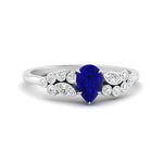 Load image into Gallery viewer, unique-pear-cluster-bezel-sapphire-engagement-ring-in-white-gold-FDENS3110PERGSABL-NL-WG.jpg