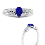Load image into Gallery viewer, unique-pear-cluster-bezel-sapphire-engagement-ring-in-white-gold-FDENS3110PERGSABL-NL-WG.jpg
