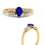 Load image into Gallery viewer, unique-pear-cluster-bezel-sapphire-engagement-ring-in-yellow-gold-FDENS3110PERGSABL-NL-YG.jpg