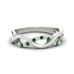Load image into Gallery viewer, unusual-round-diamond-wedding-rings-with-emerald-in-white-gold-FD-1122BGEMGR-NL-WG.jpg