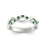 Load image into Gallery viewer, unusual-round-diamond-wedding-rings-with-emerald-in-white-gold-FD-1122BGEMGR-NL-WG.jpg
