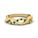 Load image into Gallery viewer, unusual-round-diamond-wedding-rings-with-emerald-in-yellow-gold-FD-1122BGEMGR-NL-YG.jpg