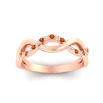 Load image into Gallery viewer, unusual-round-diamond-wedding-rings-with-orange-sapphire-in-rose-gold-FD-1122BGSAOR-NL-RG.jpg