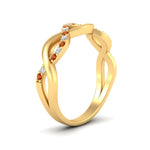 Load image into Gallery viewer, unusual-round-diamond-wedding-rings-with-orange-sapphire-in-yellow-gold-FD-1122BGSAOR-NL-YG.jpg