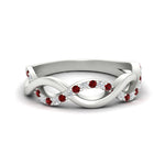 Load image into Gallery viewer, unusual-round-diamond-wedding-rings-with-ruby-in-white-gold-FD-1122BGRUDR-NL-WG.jpg
