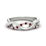 Load image into Gallery viewer, unusual-round-diamond-wedding-rings-with-ruby-in-white-gold-FD-1122BGRUDR-NL-WG.jpg
