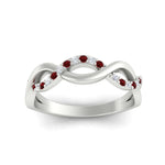 Load image into Gallery viewer, unusual-round-diamond-wedding-rings-with-ruby-in-white-gold-FD-1122BGRUDR-NL-WG.jpg